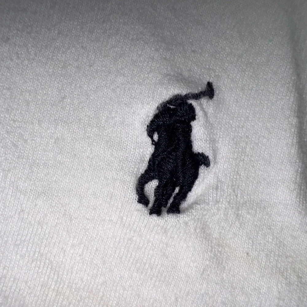 Polo Ralph Lauren Shirt Men M White Good V-Neck Polo Pony Classic Fit